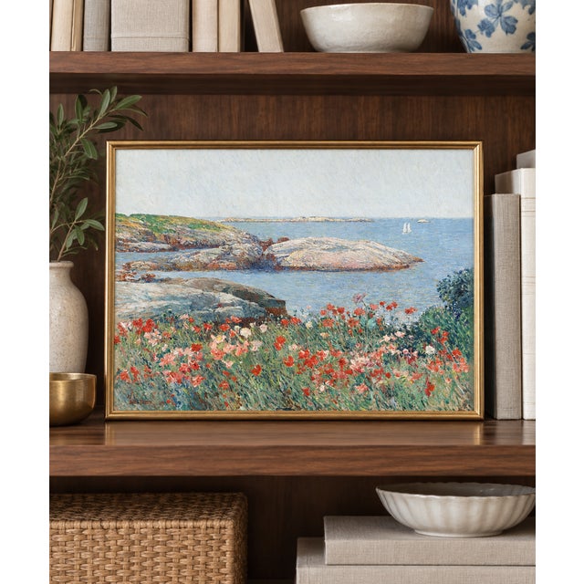Amanda Lindroth Vintage Coastal Art Print – Poppies by Childe Hassam, 24" X 18" For Sale - Image 4 of 8