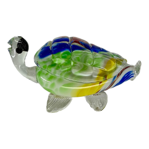 Large Murano Style Glass Turtle Figurine