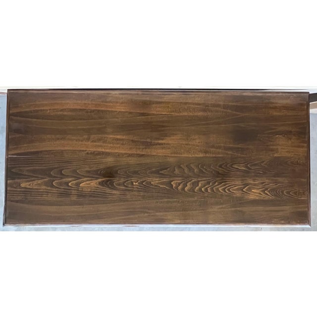 Early 20th Century Large Spanish Two Faces Baroque Style Oak Library Table or Center table For Sale In Miami - Image 6 of 18