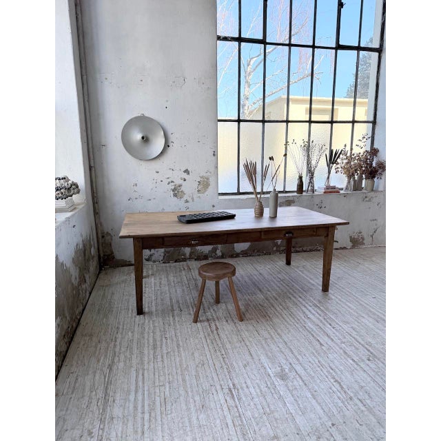 1950s Vintage Farmhouse Dining Table in Oak, 1950 For Sale - Image 5 of 18