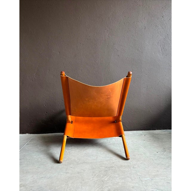 Mid-Century Modern Danish Saw Chair in Leather by Ole Gjerlov Knudsen for Cado, 1958 For Sale - Image 3 of 5