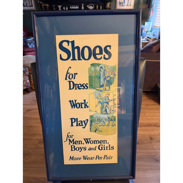 For your consideration is an exceptional, grand-scale piece of authentic 1920s American advertising. This framed retail...