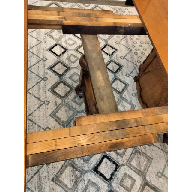 1880s Golden Oak Gilded Age Custom Made Dining Set With 10 Chairs For Sale - Image 9 of 17