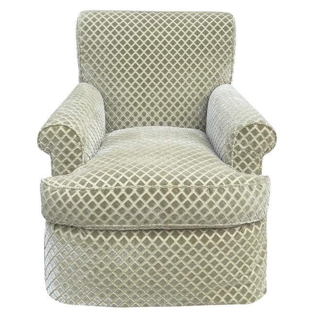 Modern Nancy Corzine Cut Velvet Club Chair - The Alistair Lounge