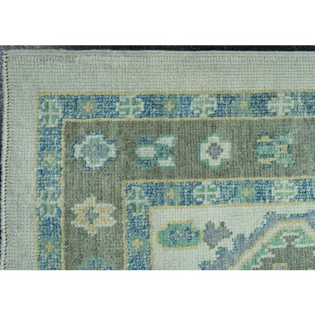 Turkish Oushak Rug 3' x 12'3" #19168 For Sale - Image 4 of 8