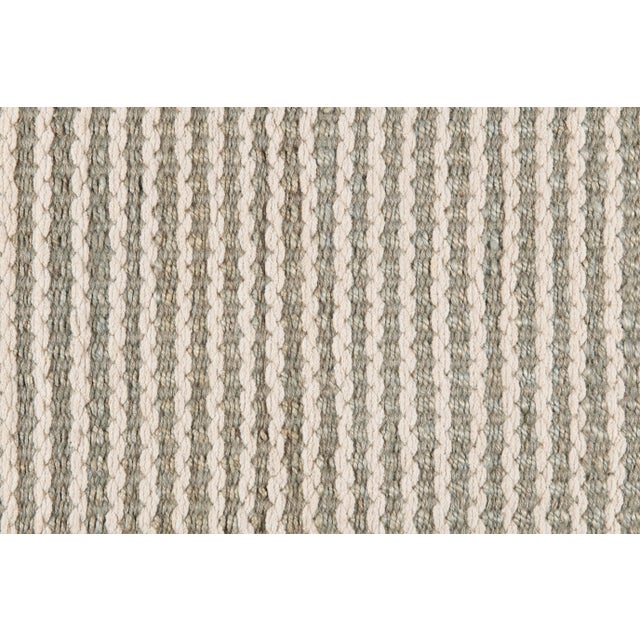 Transitional Part & Parcel Goods Textured Scallop Stripe Runner, 2’6”x12’, Sky Blue and Eggshell For Sale - Image 3 of 4
