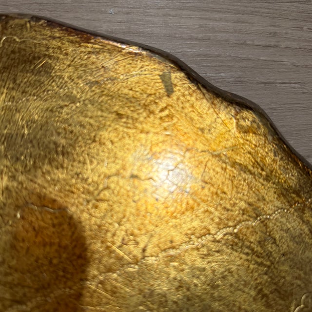 Wood Mid 20th Century Round Italian Florentine Gilt Tray For Sale - Image 7 of 11