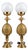 Mid-Century Brass Pineapple Table Lamps with Opaline Glass Globes, 1970s, Set of 2 For Sale