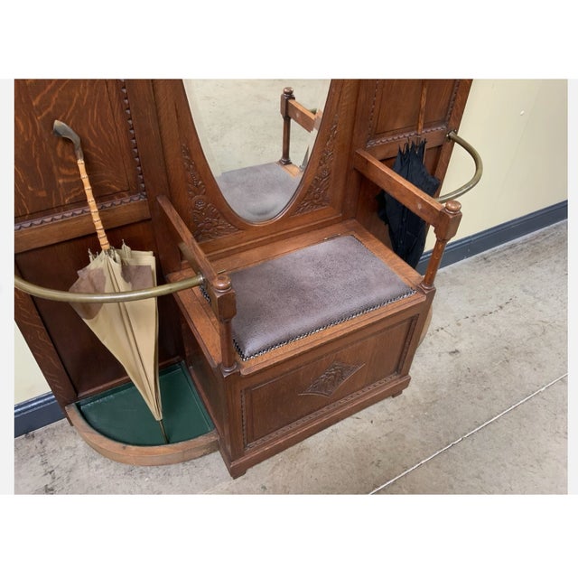 Vintage Wardrobe with Storage Bench, 1930 For Sale - Image 10 of 11