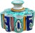 Handcrafted and glazed Moroccan ceramic inkwell with candleholder from Fez. Exhibits an ornate hand-painted Moorish...