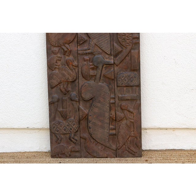 Early 20th Century 71" Tall Nupe Artisanal Carved Door For Sale - Image 5 of 7