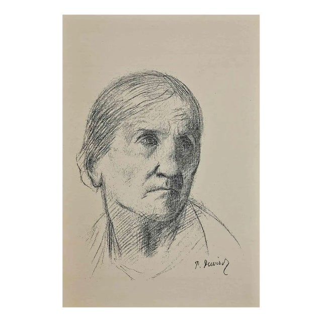 Pierre Puvis de Chavannes , Portrait, Original Lithograph, Late 19th-Century For Sale