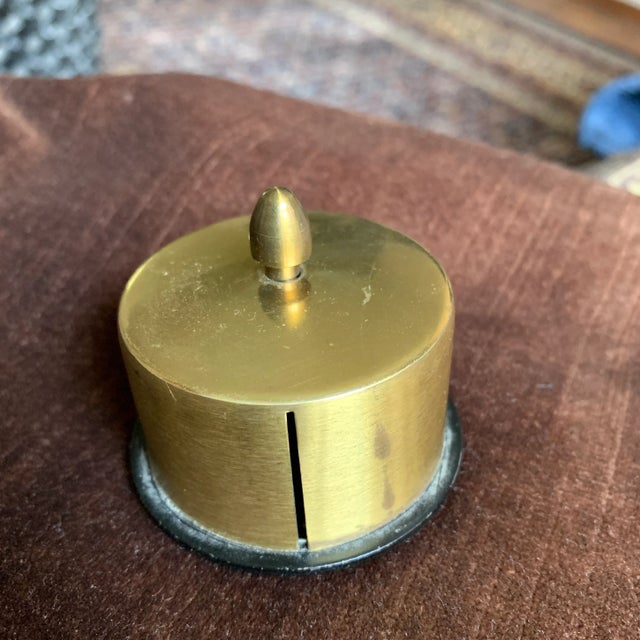 American Mid 20th Century Vintage Brass Stamp Roll Holder For Sale - Image 3 of 10