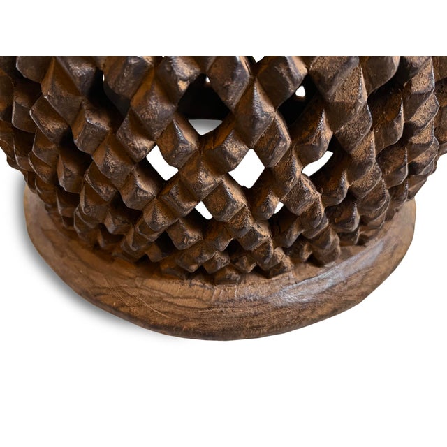 Mid 20th Century Tribal Modern Vintage Bamileke Stool / Side Table For Sale - Image 4 of 5