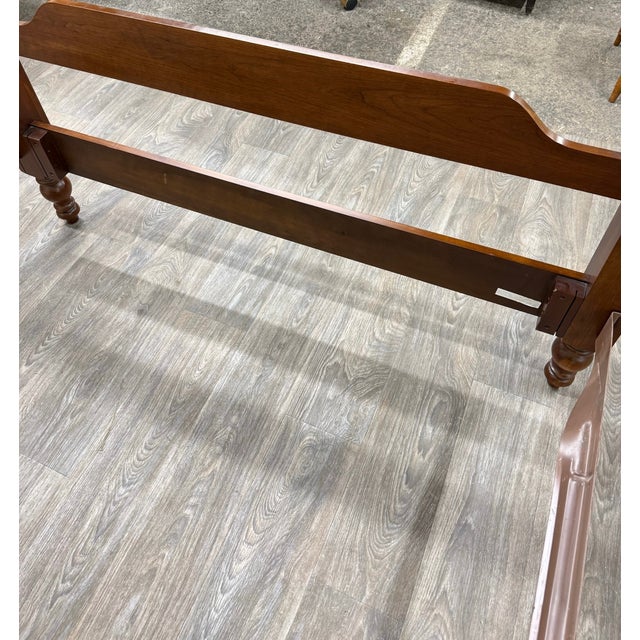 Vintage Full Size Thomasville Heirloom Collection Cherry Wood Four Poster Bed For Sale - Image 14 of 18