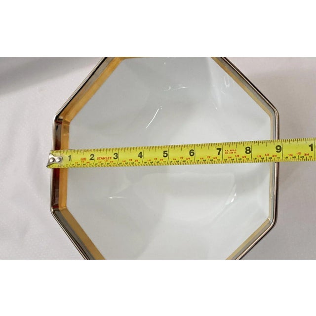 1980s Vintage Fitz & Floyd Platine d'OR Octagonal Serving Vegetable Bowl, Japan For Sale - Image 5 of 7