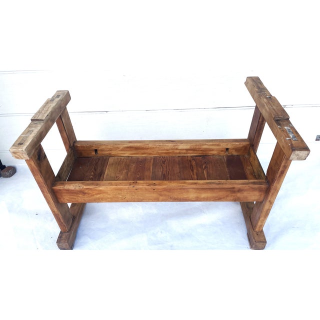 Carpenters Workbench with Drawer and Trough, 1900s For Sale - Image 9 of 18