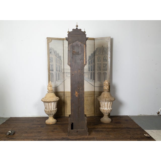 Wood English George III 18th Century Japanned Tall Case Clock with Chinoiserie Décor For Sale - Image 7 of 12