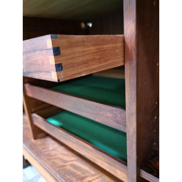 Rosewood Danish Modern Credenza Tambour Doors For Sale - Image 15 of 18