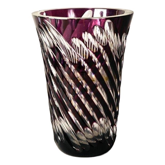 Mid 20th Century Lavender Crystal Vase For Sale