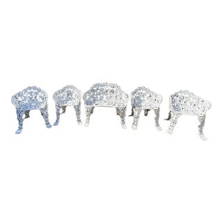 Vintage Cast Aluminum Grapevine Garden Furniture Set – 5 Pieces For Sale