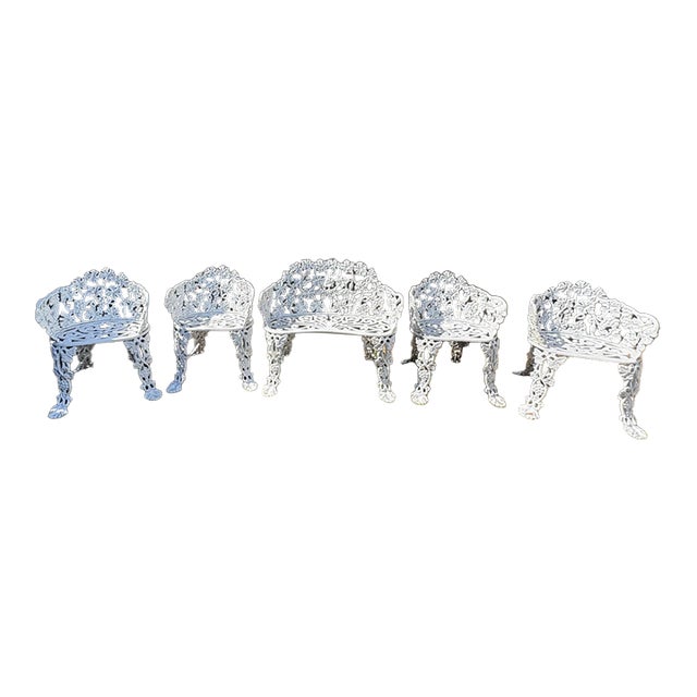 Vintage Cast Aluminum Grapevine Garden Furniture Set – 5 Pieces For Sale
