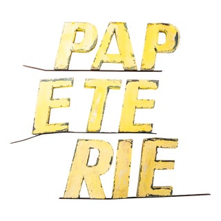 Large Vintage French Metal Shop Signage Letters, 1950s For Sale