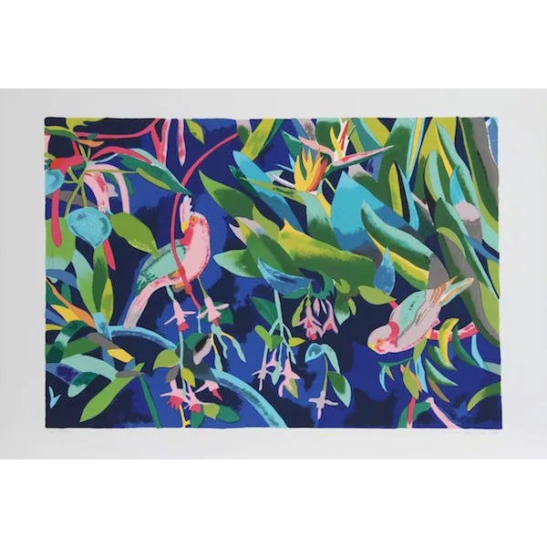 Linda Bastian, Rose Breasted Cockatoos, Serigraph For Sale