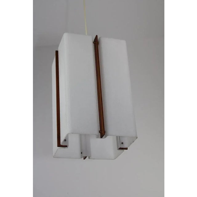 Rupert Nikoll Acrylic Glass and Teak Ceiling Light attributed to Rupert Nikoll, 1950s For Sale - Image 4 of 12