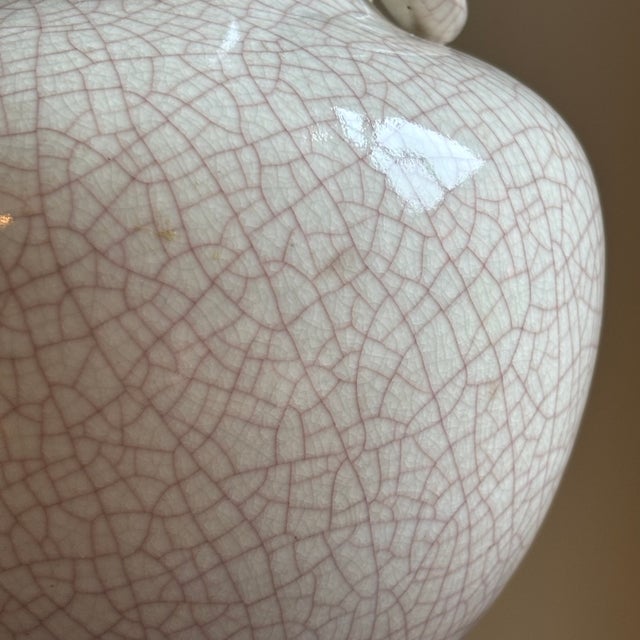 Early-20th Century Song Dynasty-Inspired Porcelain Table Lamp W/ Carved Wood Base For Sale - Image 11 of 18