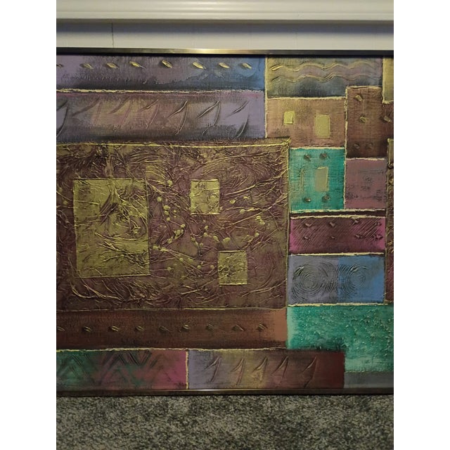 Mid 20th Century Mid 20th Century Lee Reynolds — Large Mid‑Century Geometric Studio Art Panel, 60" Wide For Sale - Image 5 of 15