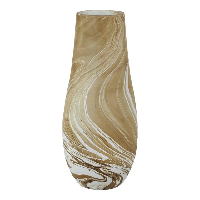 Bellshill Mango Wood Marbleized Vase, 6" x 14" For Sale