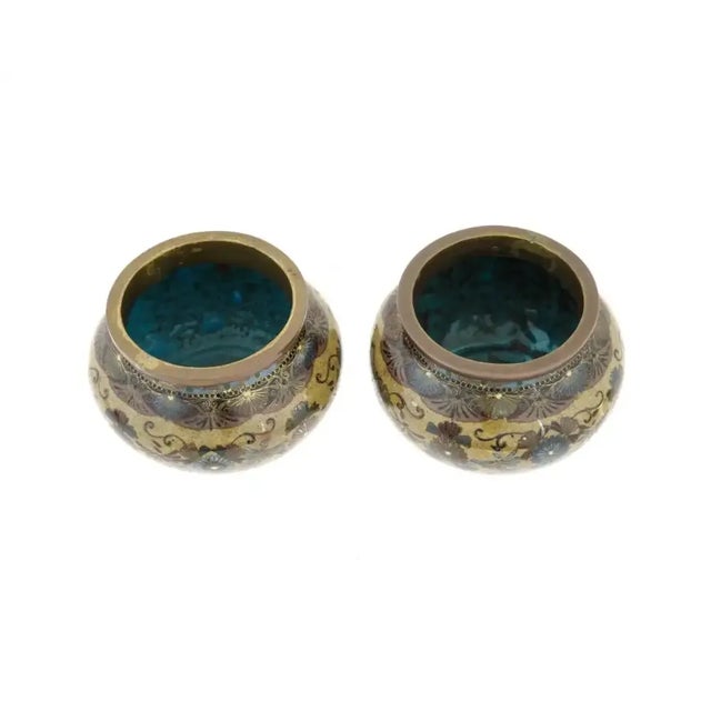 A Pair of Early Japanese Cloisonne Enamel Censors Attributed to Honda Yasaburo For Sale In New York - Image 6 of 7