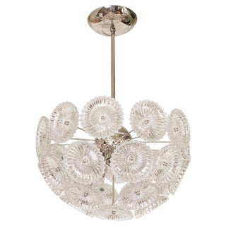 1960s Half-Starburst Pendant With Glass "Flower" Elements For Sale