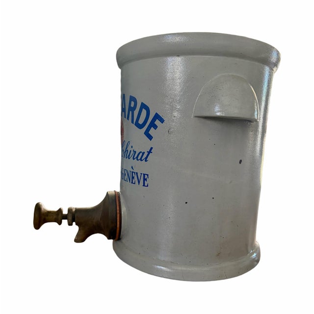 Farmhouse Vintage Lucien Chirat Carouge-Genève Mustard Dispenser Crock For Sale - Image 3 of 10