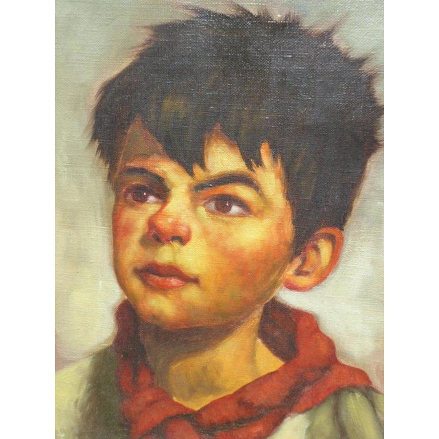 Ruth Mayer, Portrait of a Young Boy, Oil on Canvas, Framed For Sale - Image 12 of 14
