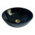 Black Round Ceramic Blacked Vanity Vessel Sink Basin, Brass Drain For Sale