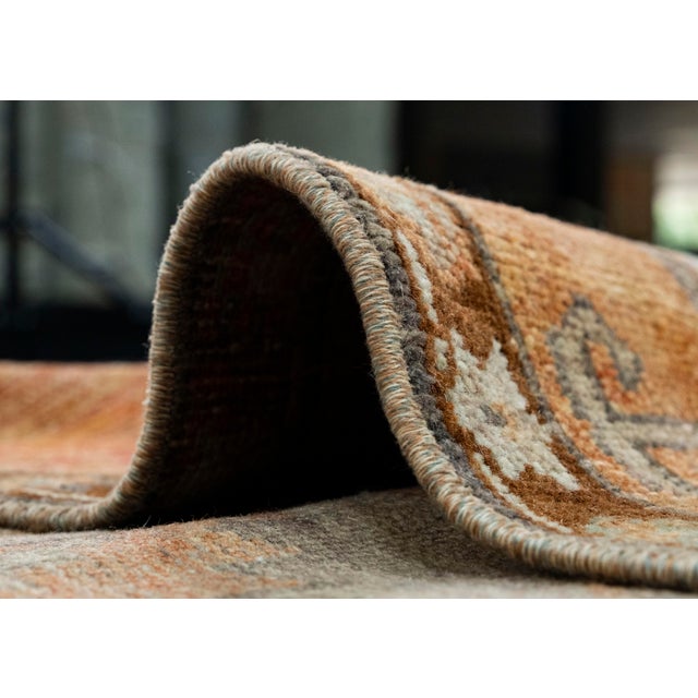 Salmon Turkish Vintage Runner Rug 3'5" x 10'6" #17460 For Sale - Image 8 of 8