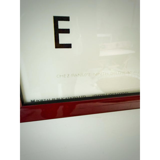 Vintage David Lance Goines "Eat – Chez Panisse Ninth Birthday" Framed Lithograph | Portal Publications | California Graphic Art For Sale In Atlanta - Image 6 of 9