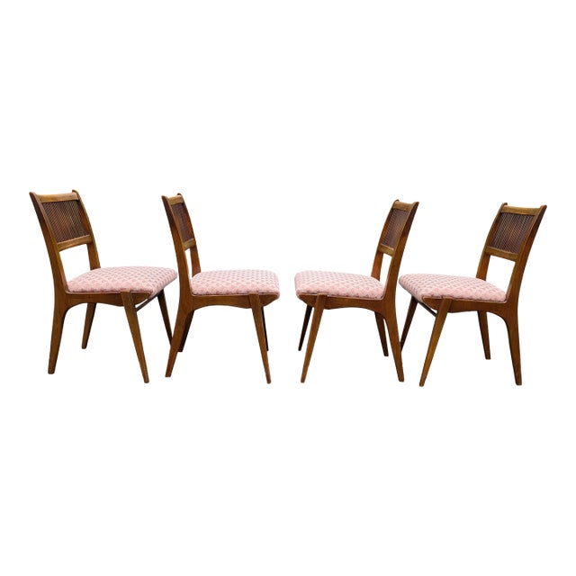 1950s Attributed Drexel Dining Chairs John Van Koert Dateline Collection Set of 4 For Sale
