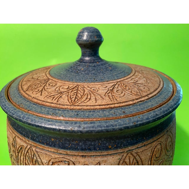 David Greer Incised Lidded Pottery Vessel Chairish