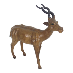 Vintage Leather Antelope or Impala Animal Figurine