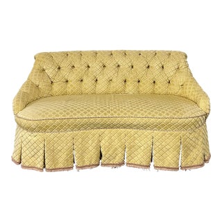 Hollywood Regency Style Chesterfield Sofa, Settee, Loveseat, Tufted Back, For Sale