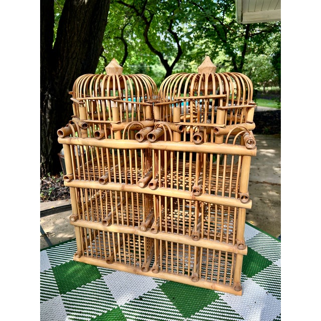 English Vintage Rattan Pagoda Wine Rack For Sale - Image 3 of 5