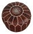 Late 20th Century Vintage Moroccan Brown Leather Pouf For Sale