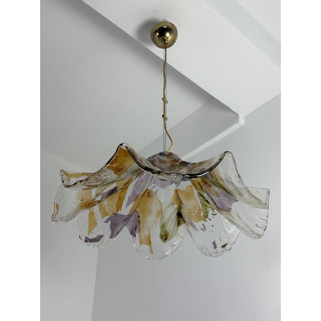 Large Murano Glass and Brass Chandelier from La Murrina, 1970s For Sale - Image 16 of 16
