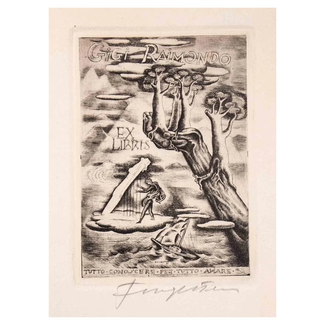 Michel Fingesten, Ex Libris Gigi Raimondo, 1937, Etching For Sale