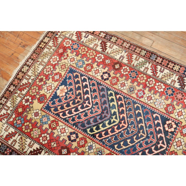 Red Early 20th Century Decorative Zabihi Collection Whimsical Caucasian Shirvan Rug For Sale - Image 8 of 8