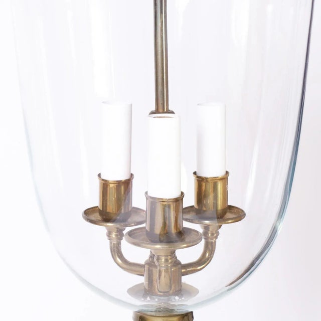 British Colonial Style Glass Lantern or Pendant For Sale - Image 4 of 7