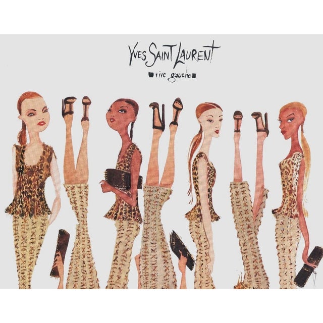 Playful! Youthful! This is a 2006 vintage YSL fashion advertisement print that originally appeared in a magazine of the...